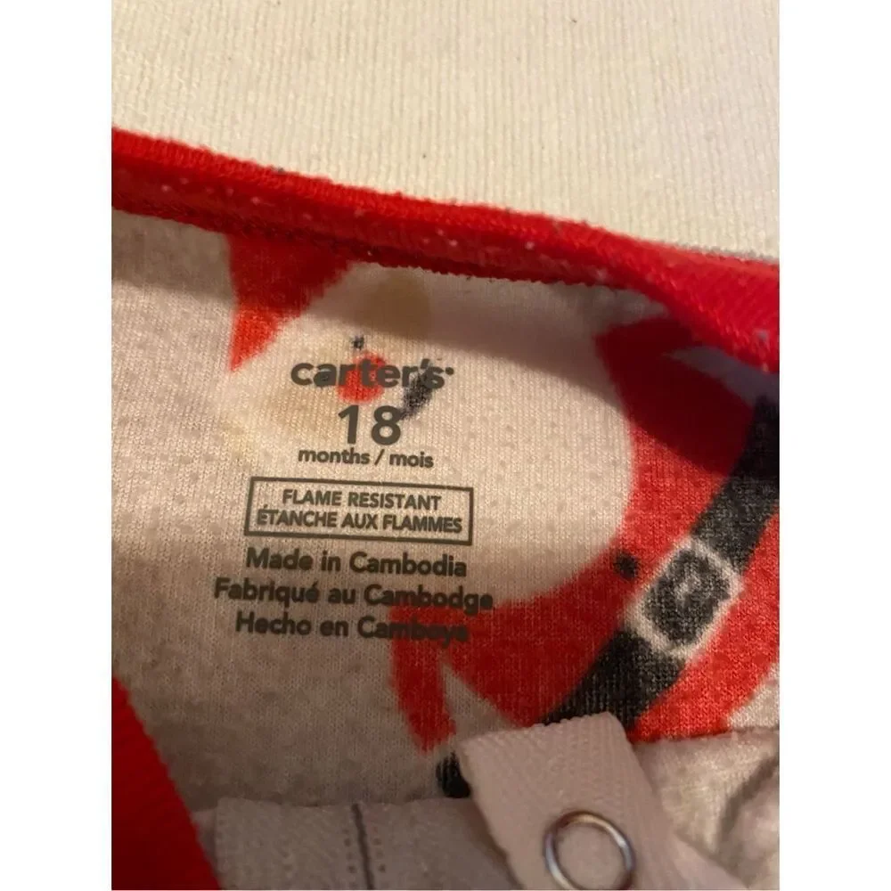 Carters Unisex Santa Bodysuit 18 Months Christmas Baby Holiday Boys Girls Warm